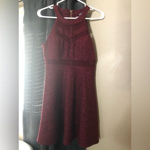 Burgundy Halter Dress